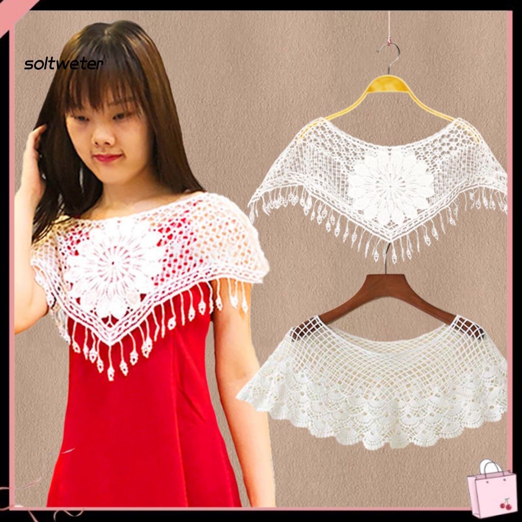 Khăn Choàng Ngắn Mỏng Nhẹ Phối Ren Nhiều Họa Tiết Thiết Kế Xuyên Thấu Thời Trang Quyến Rũ Cho Nữ