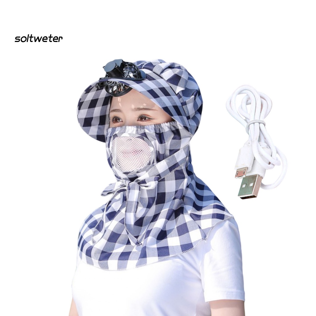 Quạt Điện Đội Đầu Thoáng Khí Chống Nắng Có Thể Sạc Lại Cho Nữ