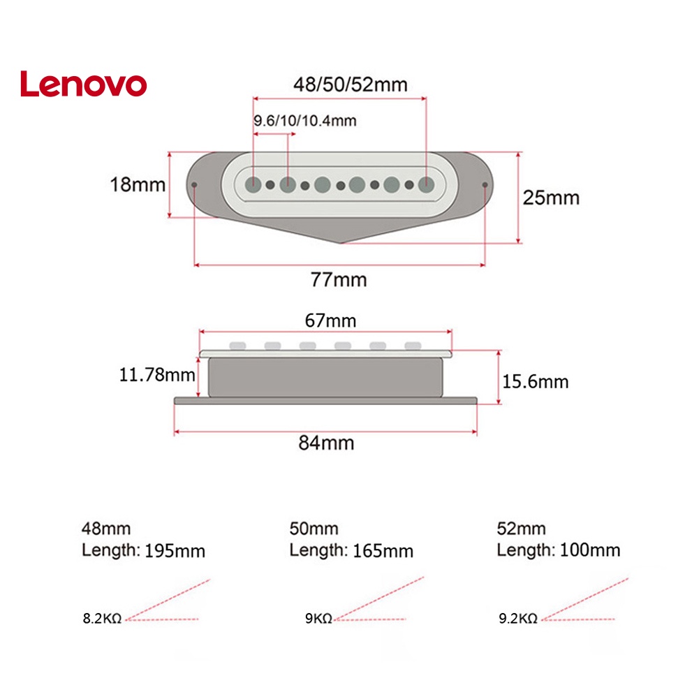 Set 3 Pickup Đơn 6 Dây 48 / 50 / 52mm Chuyên Dụng Cho Đàn Guitar