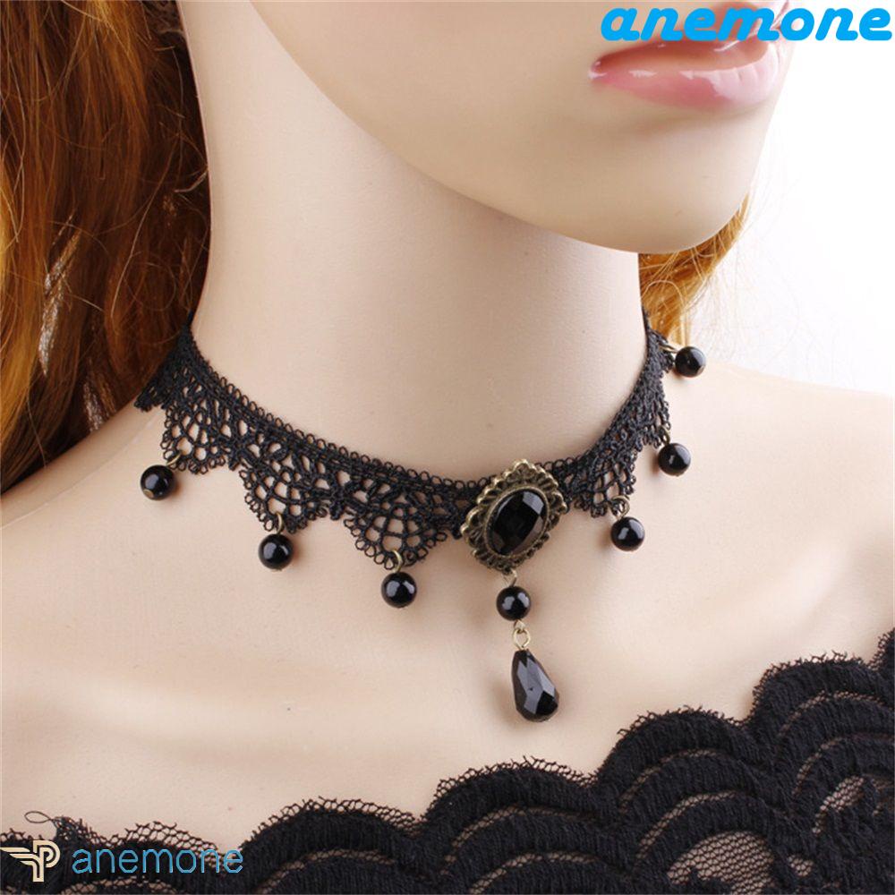 ANEMONE Choker Ren Phong Cách Steampunk Thời Trang