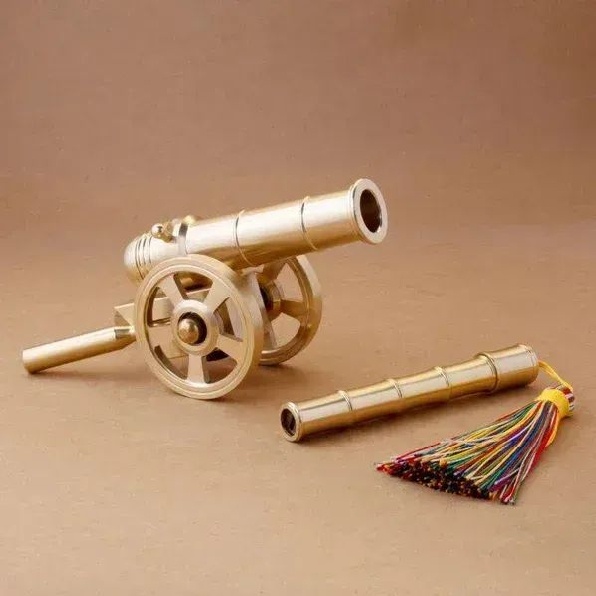 Solid Brass Cannon Model Antique Decoration Vintage Home Decor Ornament