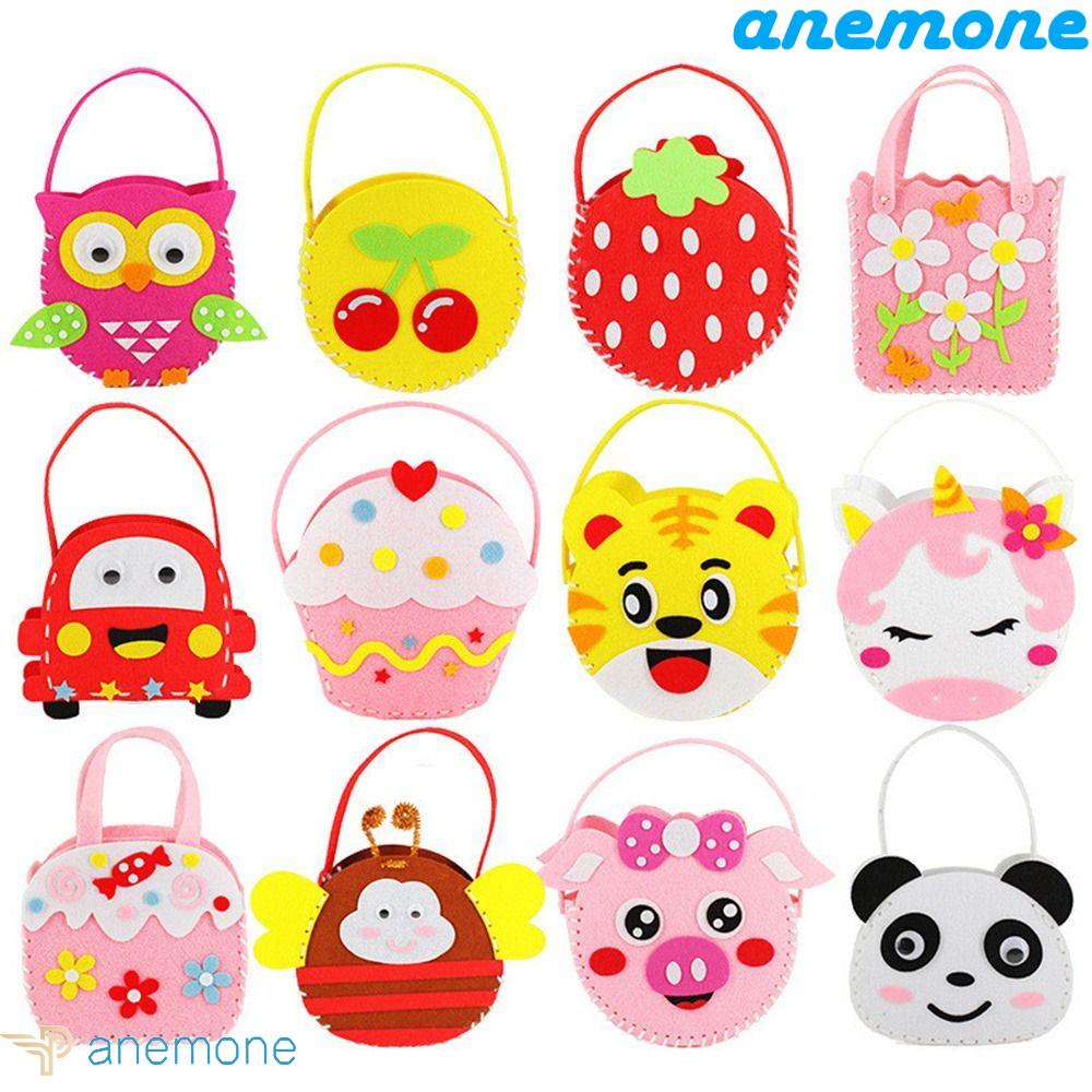 ANEMONE Túi Đồ Chơi Tự Làm Họa Tiết Hoạt Hình Dễ Thương Cho Bé