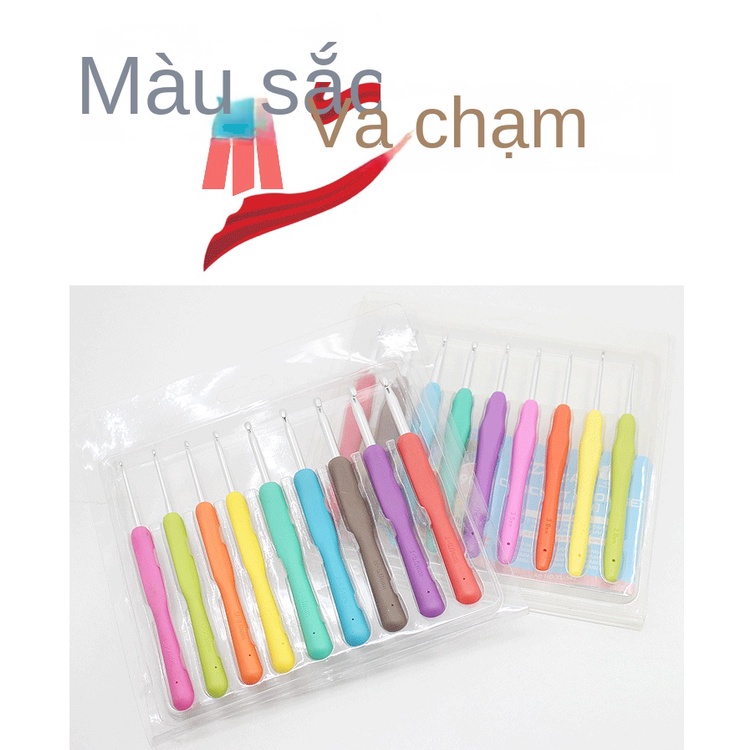 Dụng Cụ Móc Len Bằng Nhôm Với Tay Cầm Mềm Màu Kẹo Ngọt