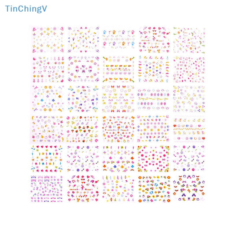 Set 5 Tấm Sticker Hoạt Hình Dán Trang Trí Móng Tay DIY An Toàn Dành Cho Trẻ Em
