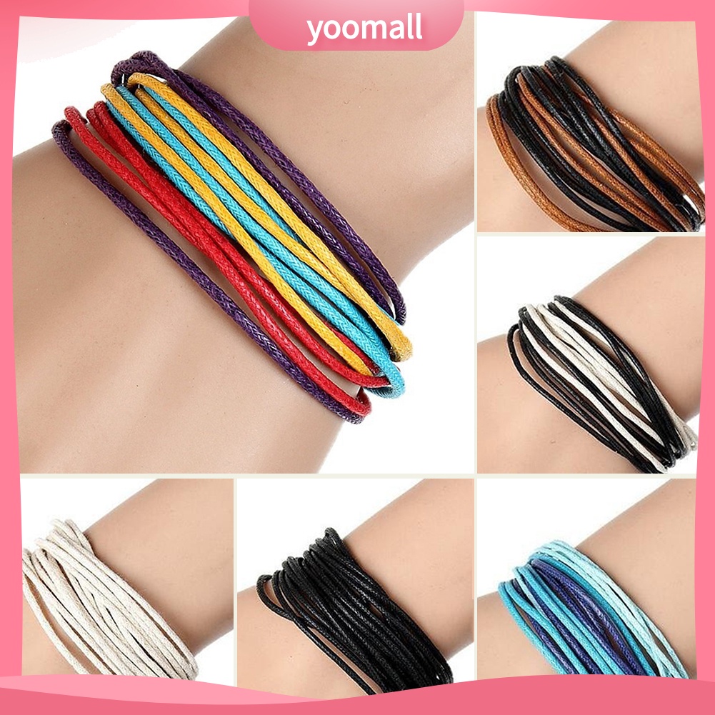 Vòng Tay Dây Sáp Nhiều Lớp Phong Cách Dân Tộc Hợp Thời Trang Cho Nam Và Nữ