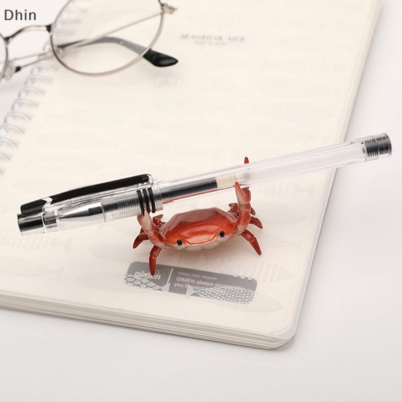 [Dhin] Creative Cute Crab Pen Holder Weightlifg Crabs Penholder Storage Rack COD