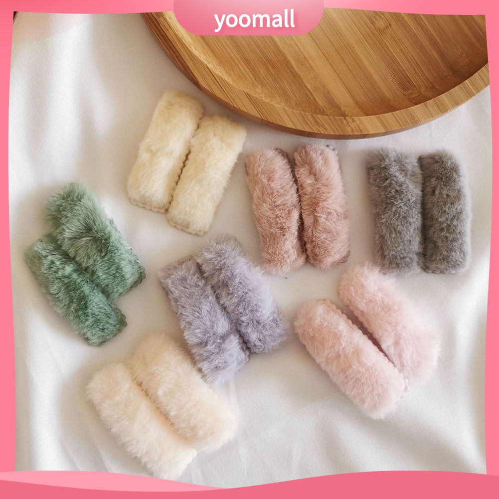 Set 2 Kẹp Tóc Hình Chữ Nhật Màu Sắc Kẹo Ngọt Dành Cho Nữ