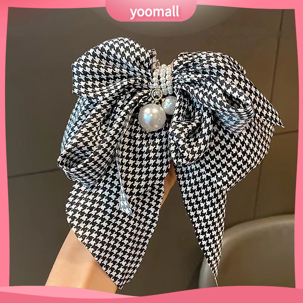 Kẹp Tóc Nơ Lớn Nhiều Lớp Đính Ngọc Trai Giả Thanh Lịch Cho Nữ