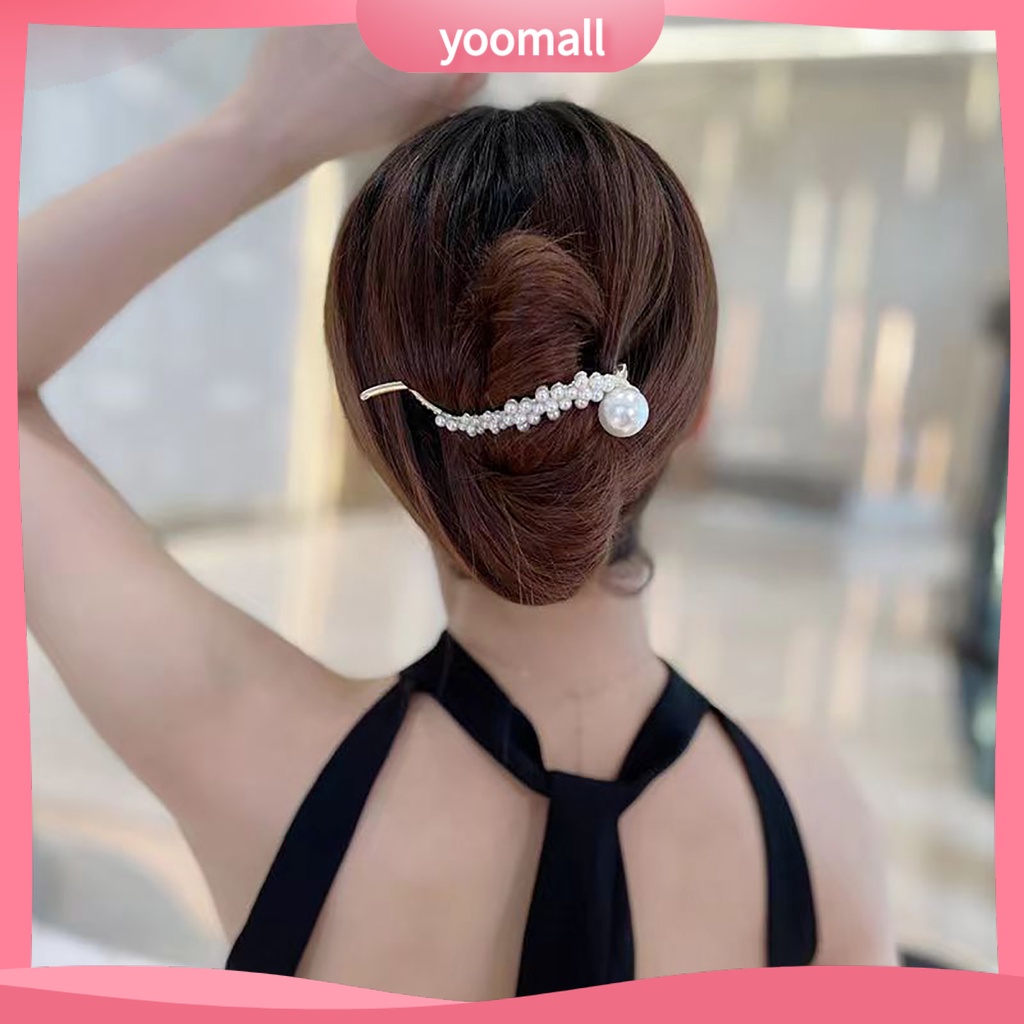 Kẹp Tóc Đính Ngọc Trai Giả Chống Trượt Thiết Kế Đơn Giản Thanh Lịch