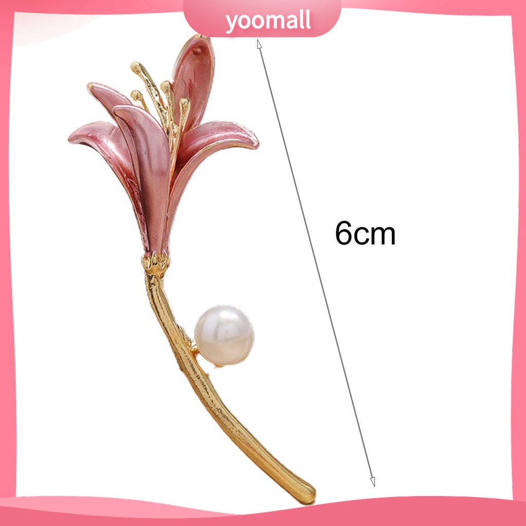 Ghim Cài Áo Hình Hoa Tulip Đính Ngọc Trai Nhân Tạo Phong Cách Vintage