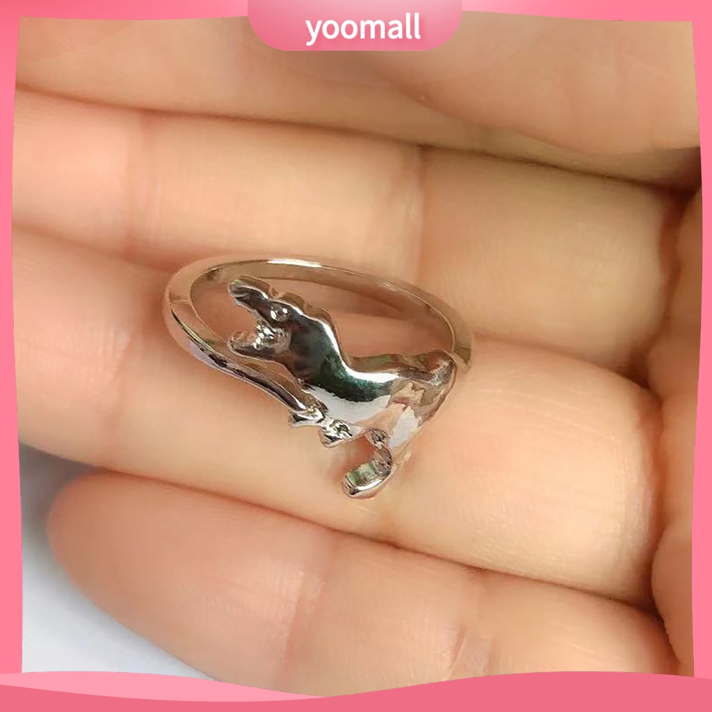 Nhẫn Hở Hình Khủng Long Bằng Kim Loại Thân Thiện Với Da Dễ Thương Có Thể Điều Chỉnh