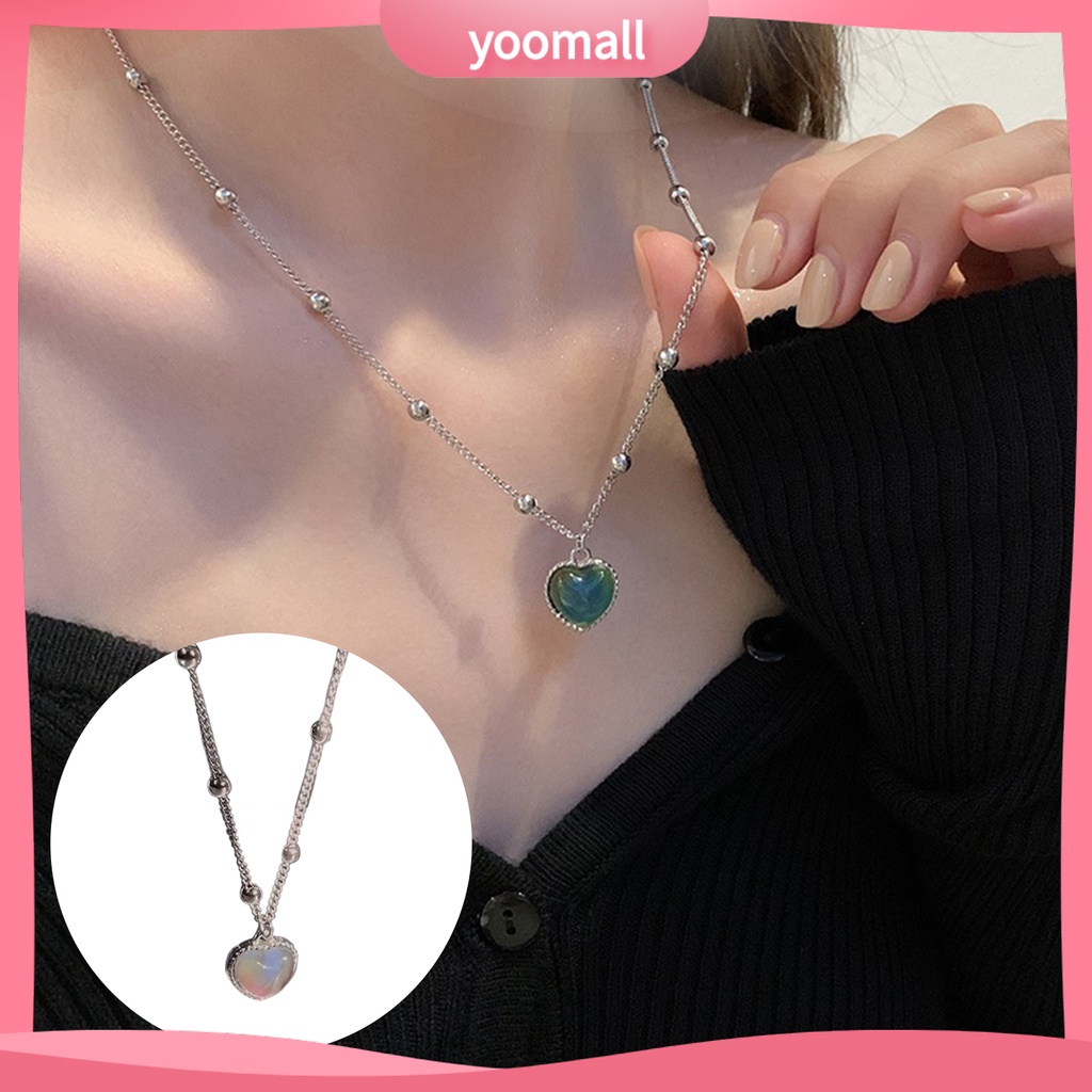 Vòng cổ Mặt Trái Tim Đính Đá Pha Lê Nhân Tạo Thời Trang Dành Cho Nữ