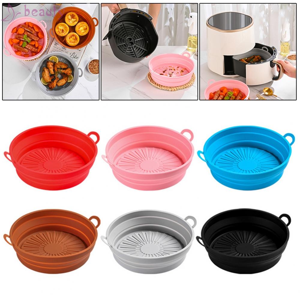 Nồi Chiên Không Khí Bằng Silicone Thiết Kế Gấp Gọn Có Tay Cầm Tiện Lợi
