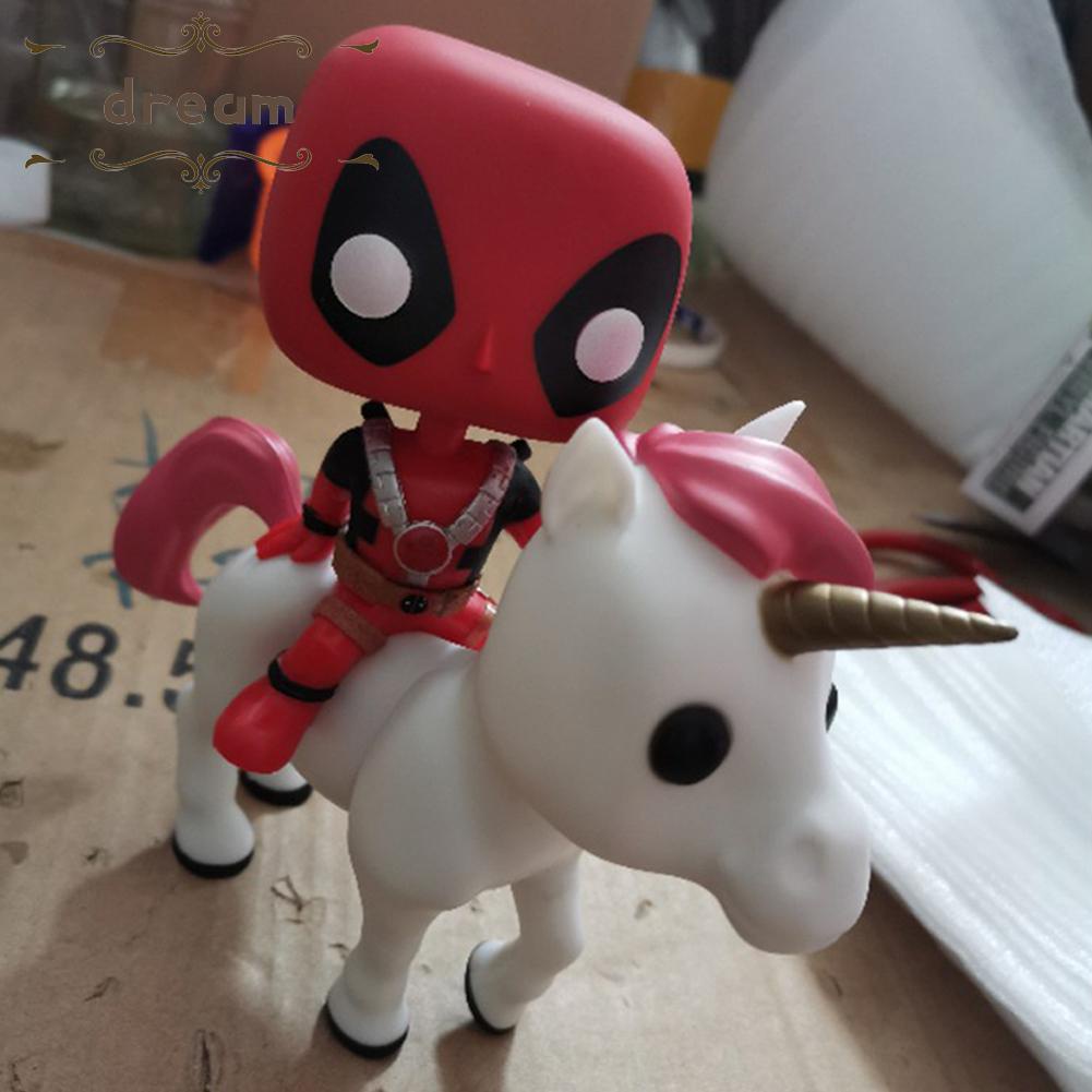 【DREAMLIFE】Action Figure 10-12cm High Deadpool Gifts Ornament Unicorn Vinyl Model