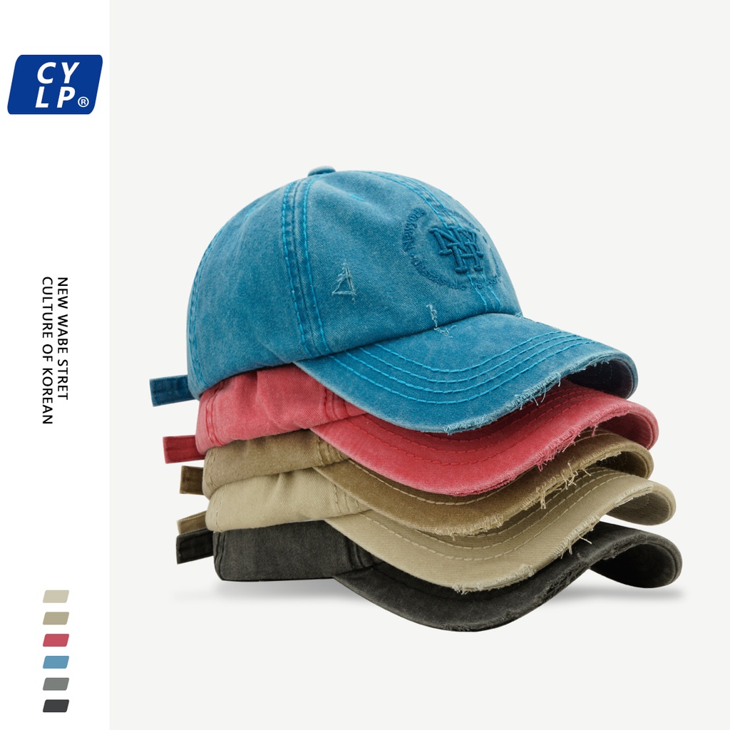 Mũ Lưỡi Trai Mềm Thêu Chữ Phong Cách Retro Đường Phố Mỹ Cá Tính