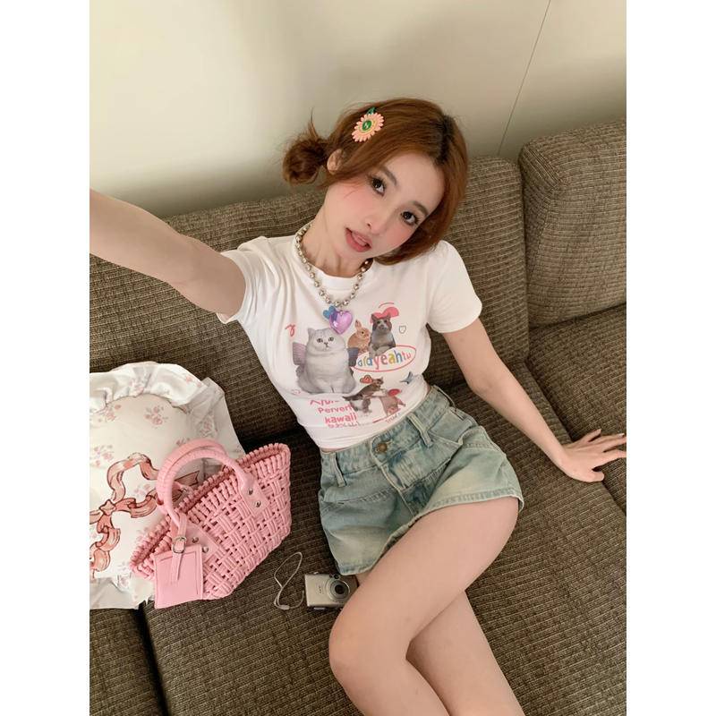 Áo Thun Cotton Tay Ngắn Hở Vai Dáng Ôm Thời Trang Mùa Hè Quyến Rũ Cho Nữ