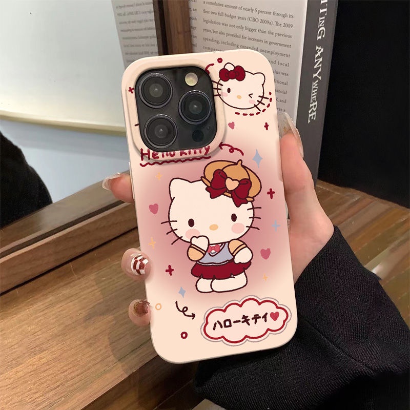 Ốp Điện Thoại Dẻo Họa Tiết Hoạt Hình Mèo Hello Kitty Dễ Thương Chống Sốc Cho Iphone7Iphone12 13 max 14pro8plus 11
