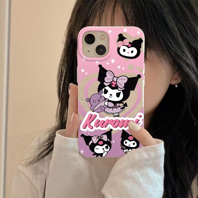 Ốp Điện Thoại Dẻo Họa Tiết Kuromi Dễ Thương Chống Sốc Cho Iphone12 14pro CGKR 8plus711 13