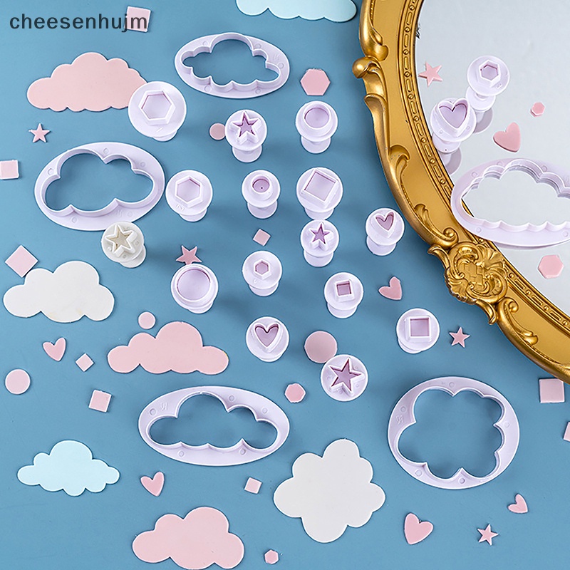 Set 3 / 4 Khuôn Cắt Đất Sét Polymer Tạo Hình Trái Tim / Ngôi Sao / Hình Học