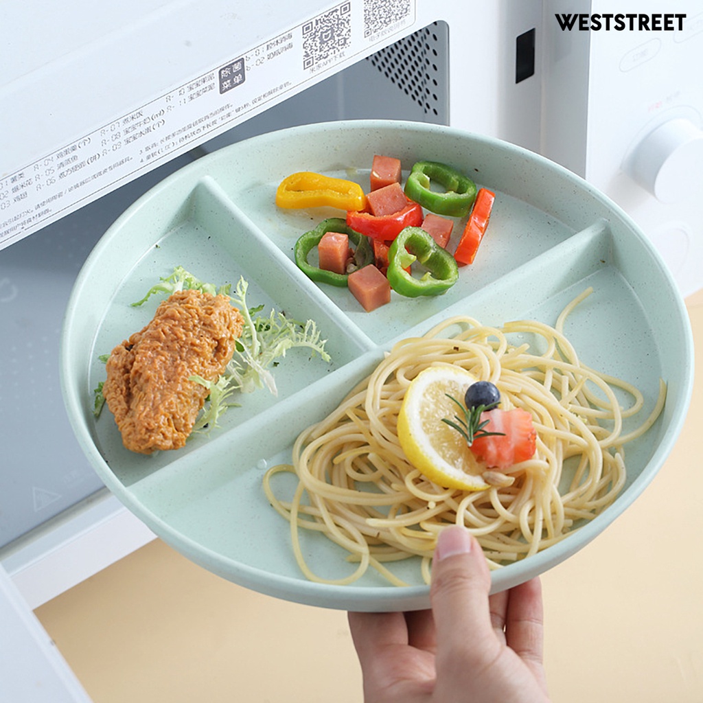 Đĩa Đựng Thức Ăn Chia Ba Ngăn Giảm Cân Không Vỡ Dành Cho Trẻ Em