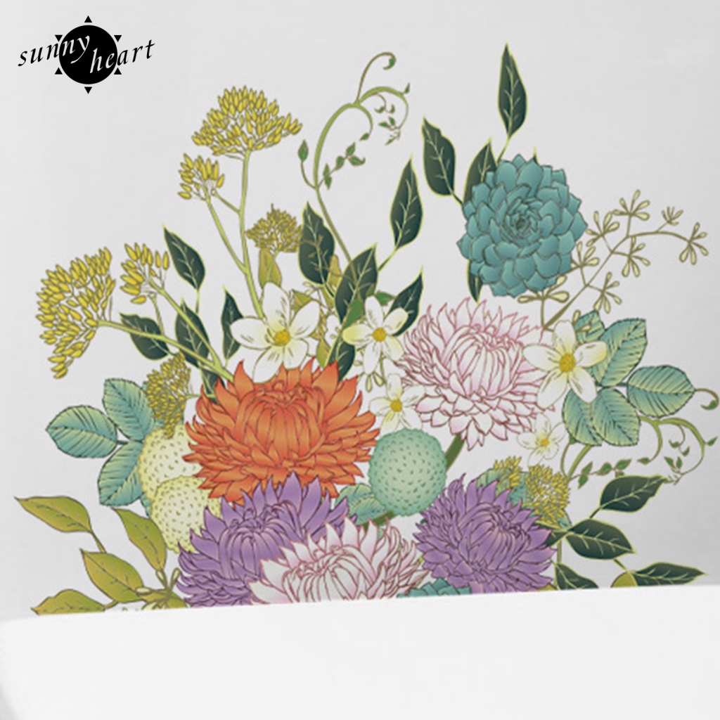 Sunnyheart Miếng Dán Tường Trang Trí Nội Thất Bằng Thủy Tinh Khô Mịn Hình Hoa Không Thích Hợp Cho Bề Mặt Bẩn Hoặc Bề Mặt Thô