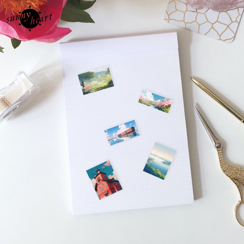 Sunnyheart Set 60 Miếng Dán Hình Dán Trang Trí Chai Nước Laptop Xe Hơi Ván Trượt Máy Tính Xe Đạp Sổ Lưu Niệm Đi Học