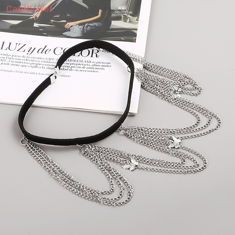 Dây Mắt Xích Co Giãn Phối Tua Rua Hình Bướm Thời Trang Đi Biển Quyến Rũ Cho Nữ