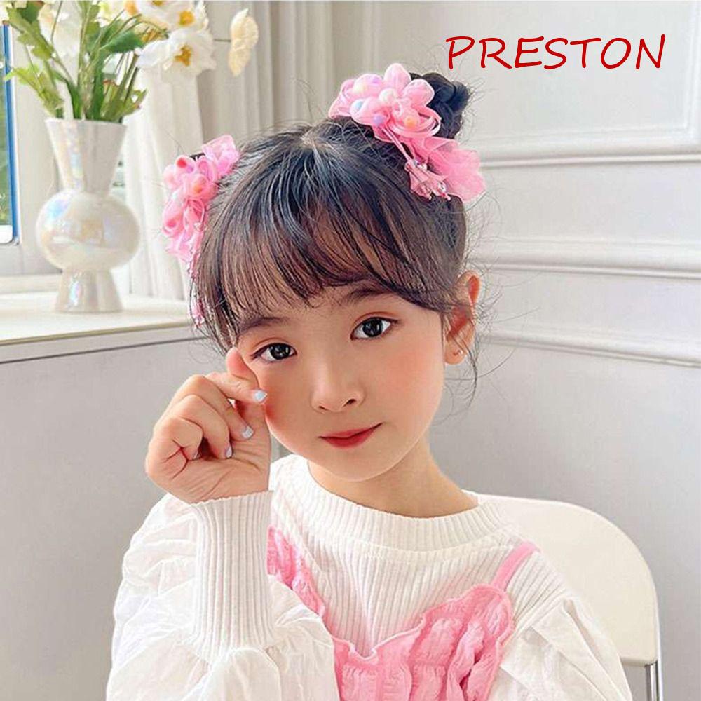 Dây Cột Tóc Đuôi Ngựa Đính Hoa Tua Rua Nhiều Màu Dễ Thương Cho Bé Gái Giá Đỡ