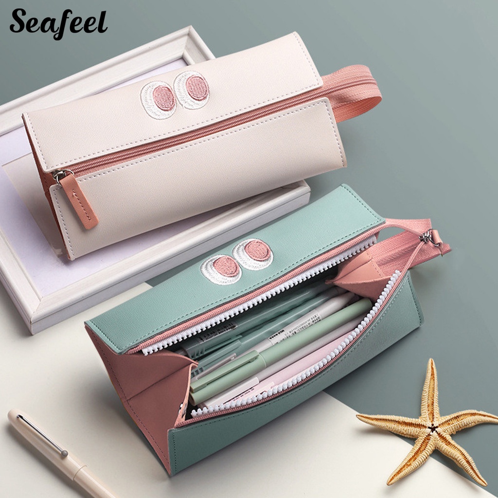 Túi Đựng Bút Bằng Da Sức Chứa Lớn Cho Nữ Sinh