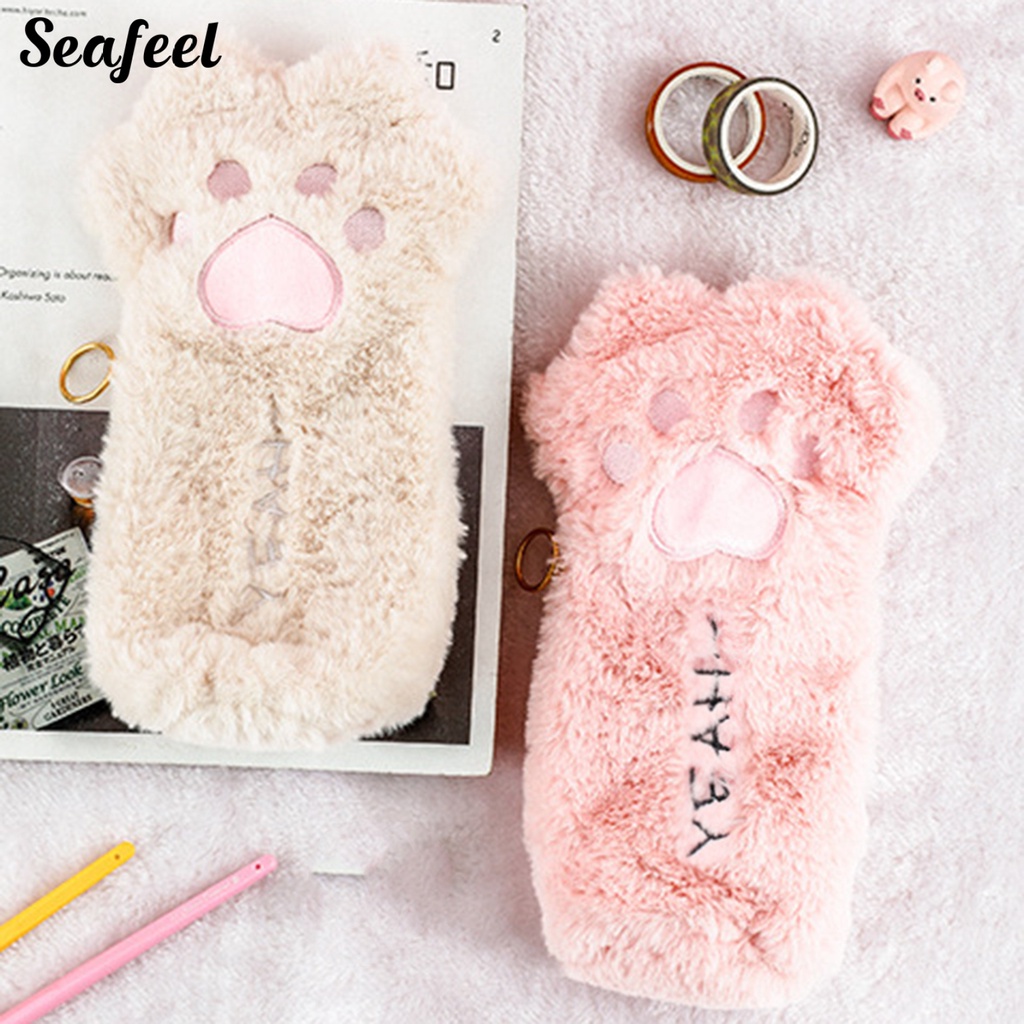 Túi Đựng Bút Chống Bụi Hình Chân Mèo Hoạt Hình Dễ Thương