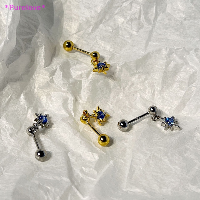 Khuyên Tai Helix Đính Đá Zircon Hình Ngôi Sao Thời Trang Cho Nam Và Nữ Mới