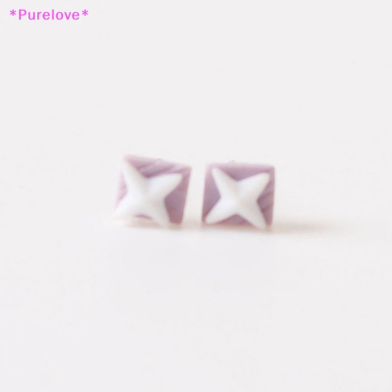 1 Đôi Bông Tai Hình Hoa Hướng Dương / Ngôi Sao / Trái Tim Bằng Sứ Nhiều Màu Thời Trang Cho Nữ Mới