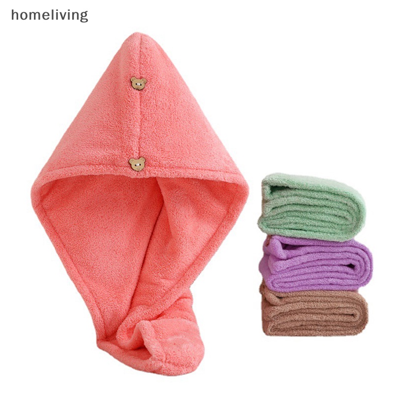 Khăn Quấn Tóc Nhanh Khô Có Nút Cài Tiện Dụng Cho Nữ