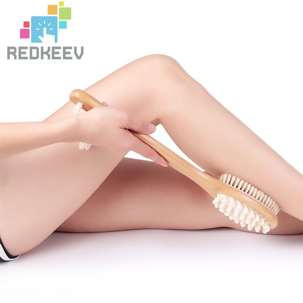 Bàn Chải Mát Xa Tẩy Tế Bào Chết Lưng Hai Mặt Bằng Gỗ Kèm Dây Thừng Cho SPA