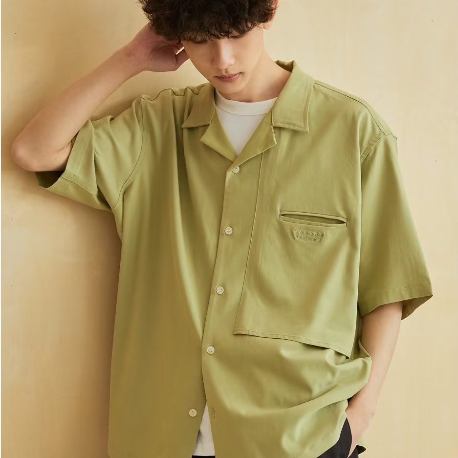 Áo Sơ Mi Nam/Nữ Mùa Hè Phong Cách Hàn Quốc Đơn Giản Màu Sắc Trơn, Dáng Rộng, Tay Áo Ngắn, Chất Liệu Cotton Mới Nhất ÁO Sơ Mi TrơN