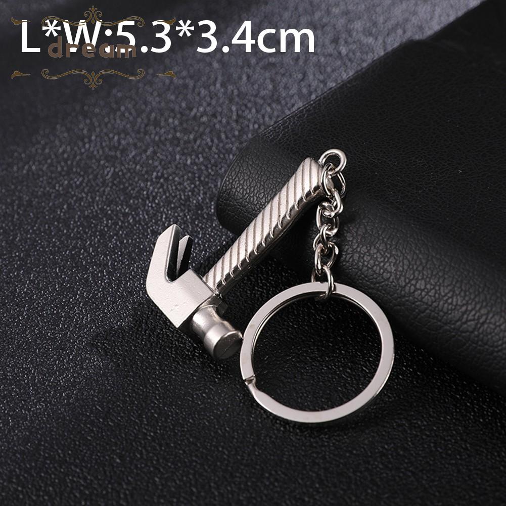 【DREAMLIFE】Unique Metal Wrench Keychain Compact 3D Keyring Cute Car Key Ring Chain