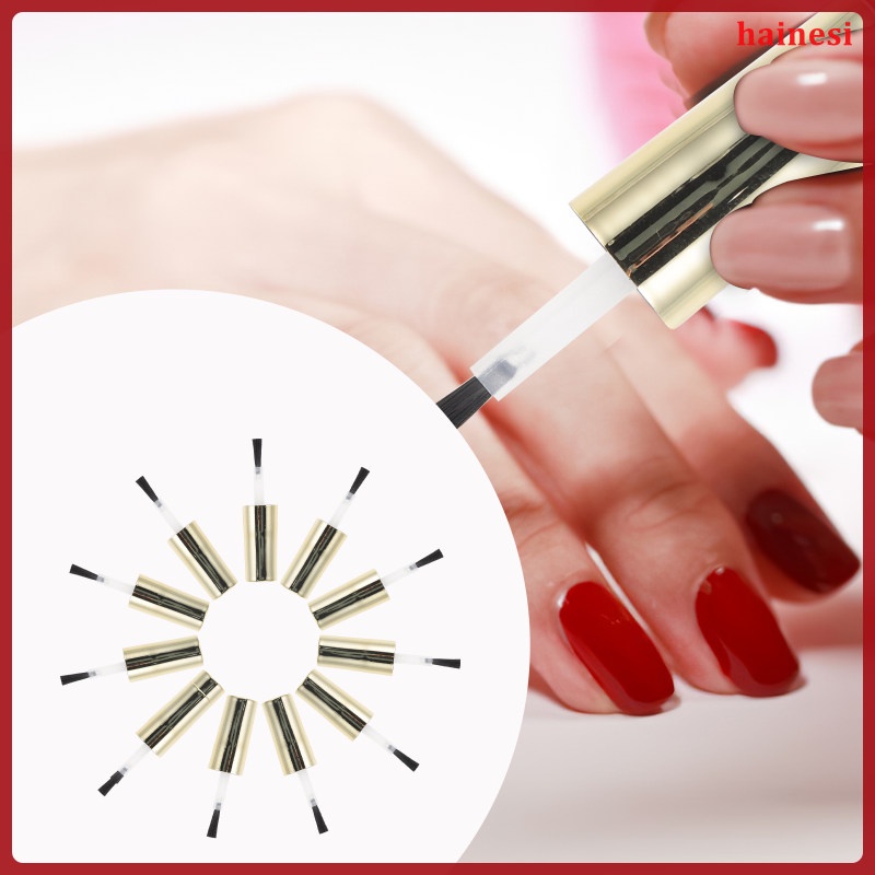 Set 10 Vỏ Bọc Chai Sơn Móng Tay Kèm Cọ Thay Thế