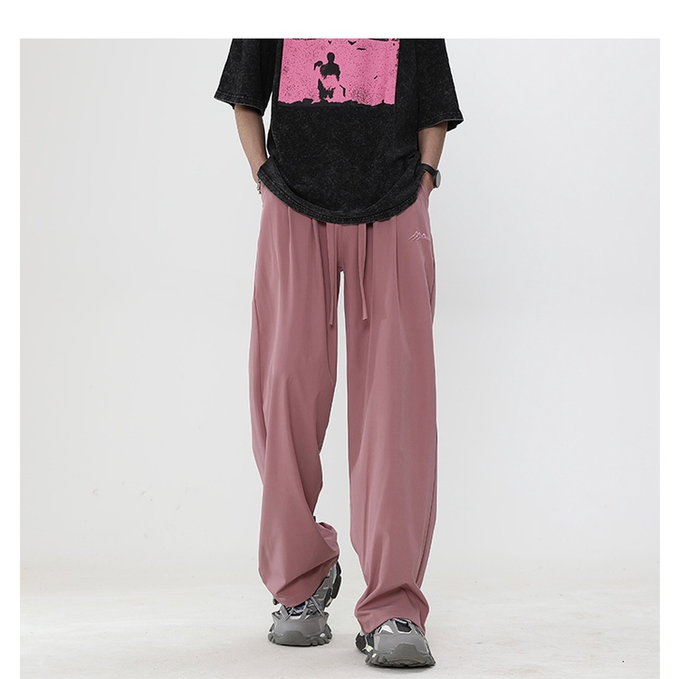 Quần Thể Thao Ống Rộng Mau Khô Màu Đen Hợp Thời Trang Mùa Hè Cho Nam