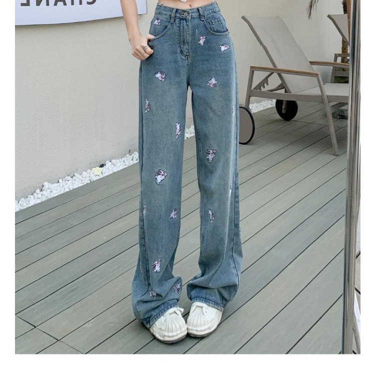 Quần Suông QC thêu thỏ trắng 105cm Q315