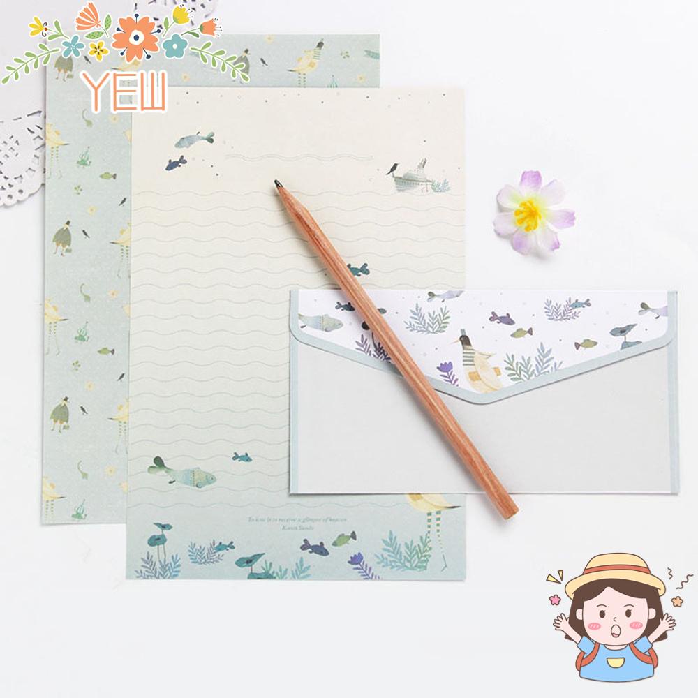 Bộ 3 Bao Thư Họa Tiết Hoạt Hình Phong Cách Vintage Độc Đáo