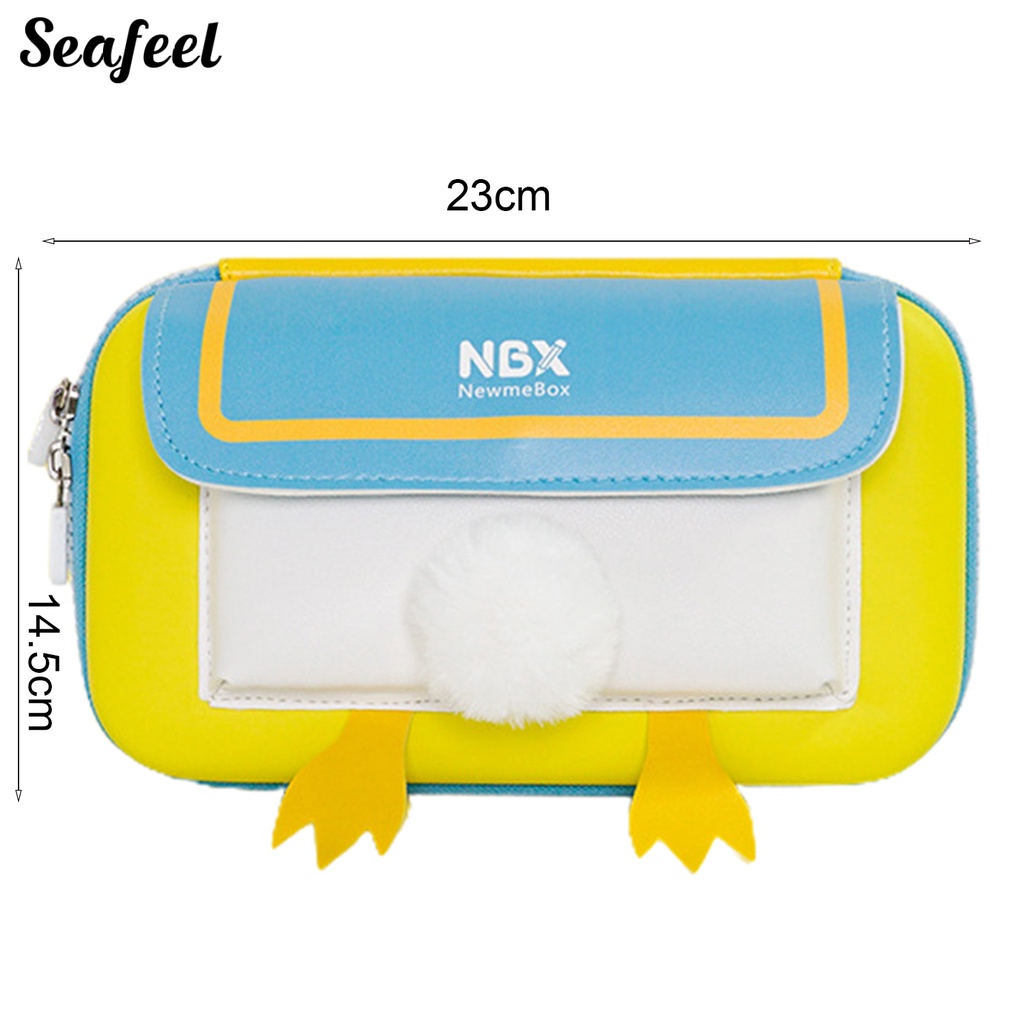 Bóp Viết Da Nhiều Ngăn Có Khóa Kéo In Hình Dễ Thương