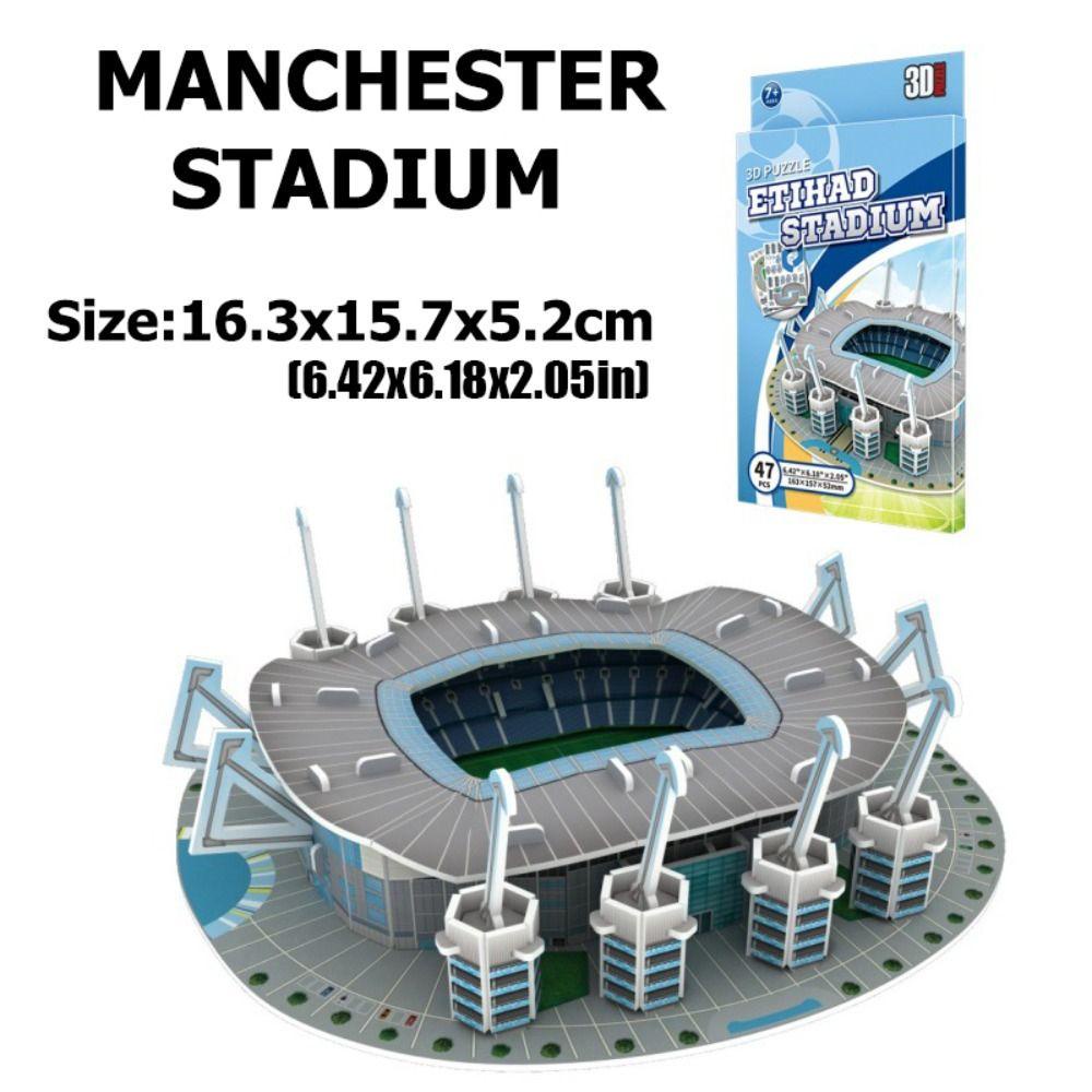 Augustine 3d soccer stadium puzzle, mô hình tự làm sân vận động bóng đá thu nhỏ, sân vận động thủ công prince park sân vận động manchester lắp ráp người hâm mộ bóng đá