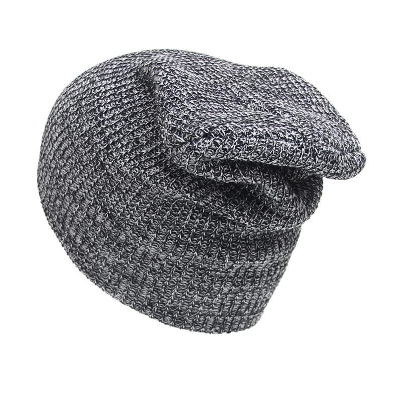 Mùa đông thường bông đan mũ đàn ông mũ rộng thùng thình beanie mũ móc mũ trượt tuyết ngoài trời