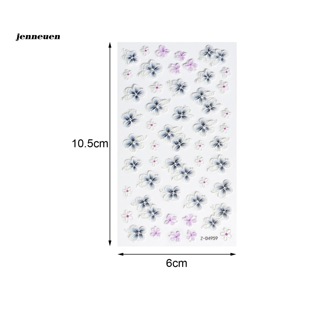 Miếng Dán Trang Trí Móng Tay Siêu Mỏng Họa Tiết Hoa Xinh Xắn