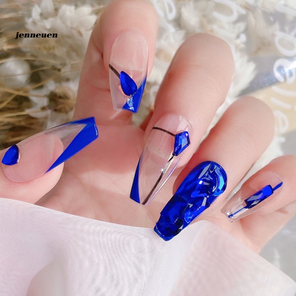 Set 100 Viên Đá 3D Màu Xanh Dương Dùng Trang Trí Móng Tay Nghệ Thuật DIY