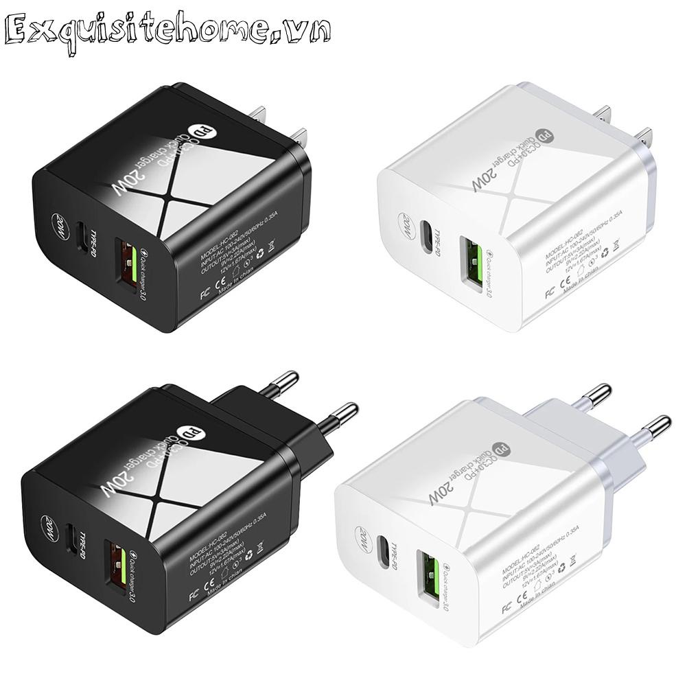 Cốc Sạc 20W Siêu Nhẹ Gắn Tường Tiện Dụng Cho Huawei Xiaomi Samsung