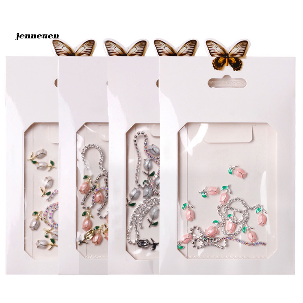 1 Gói Phụ Kiện Trang Trí Móng Tay Hình Hoa Tulip Đính Đá Xinh Xắn