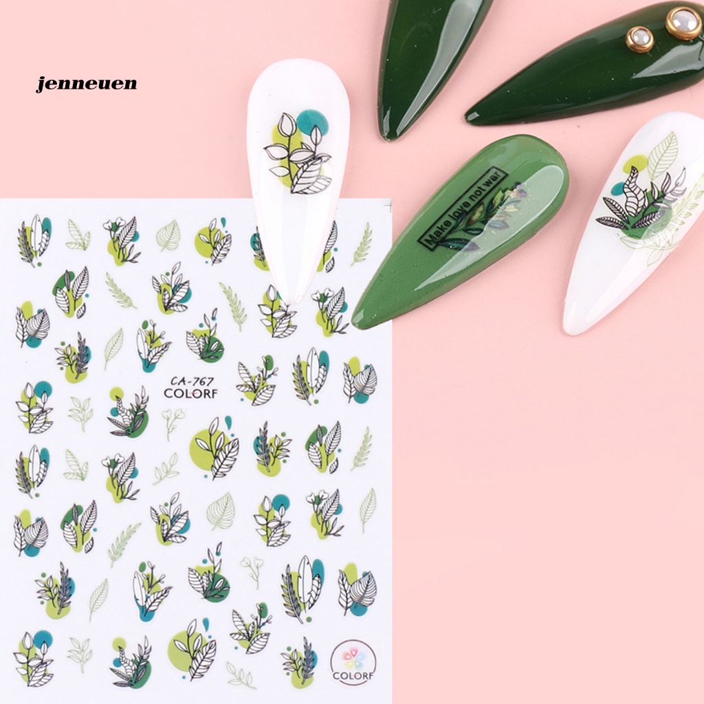 Miếng Dán Trang Trí Móng Tay Hình Hoa Lá / Chim Chóc Xinh Xắn