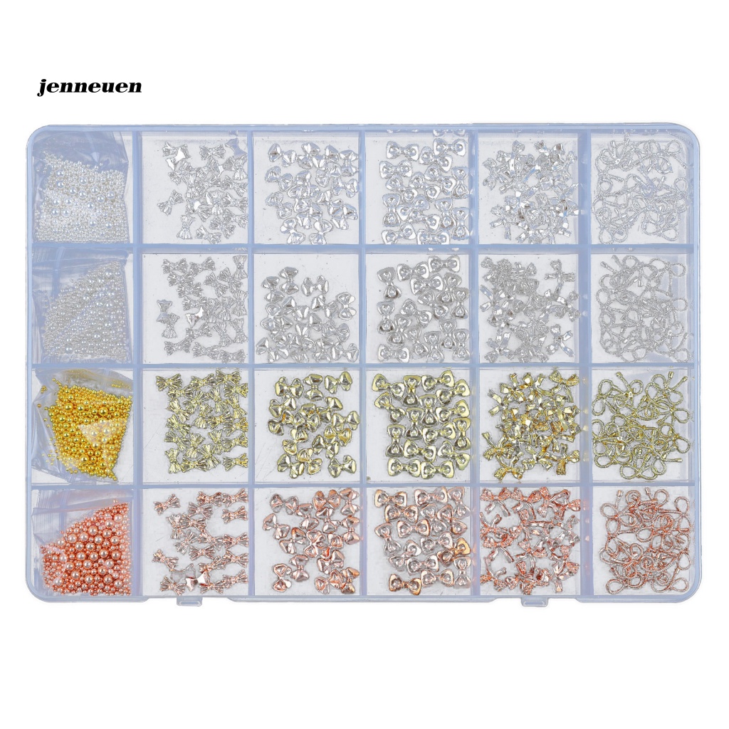 Hộp 24 Ngăn Đựng Hạt Đá 3D Lấp Lánh Trang Trí Móng Nghệ Thuật Thời Trang