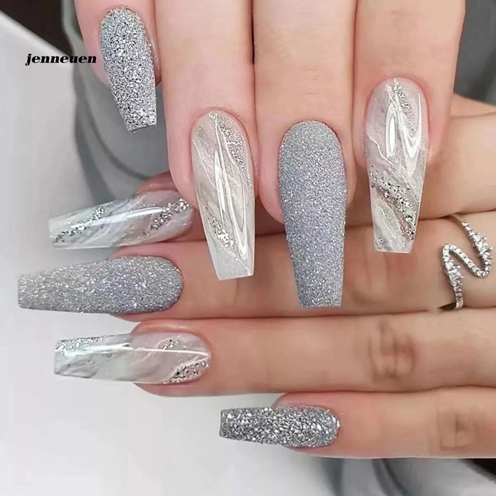 1 Bộ Móng Tay Giả Dài Che Phủ Toàn Diện Không Gây Kích Ứng